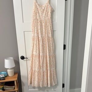 Aura Floral Maxi Dress - Cream and Pink